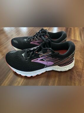 Brooks Black Running Shoes with Purple and Pink Accents